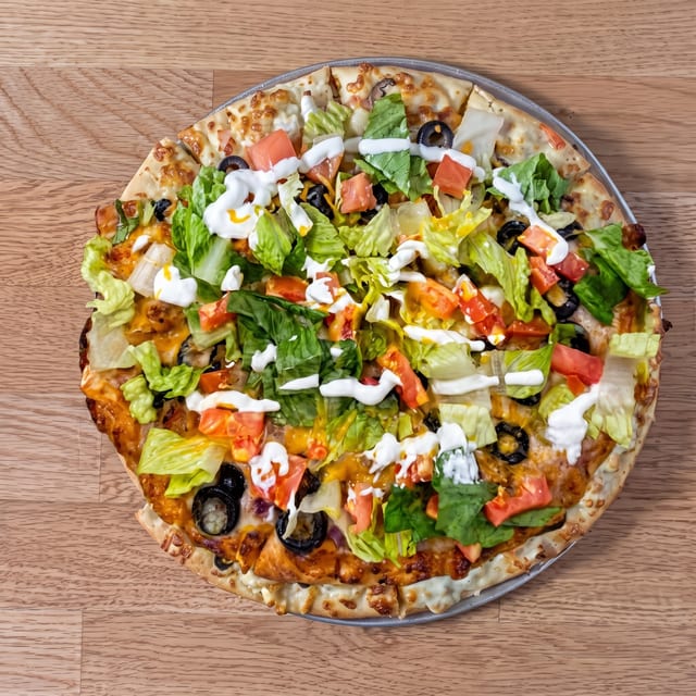 Beef Tostada Pizza.