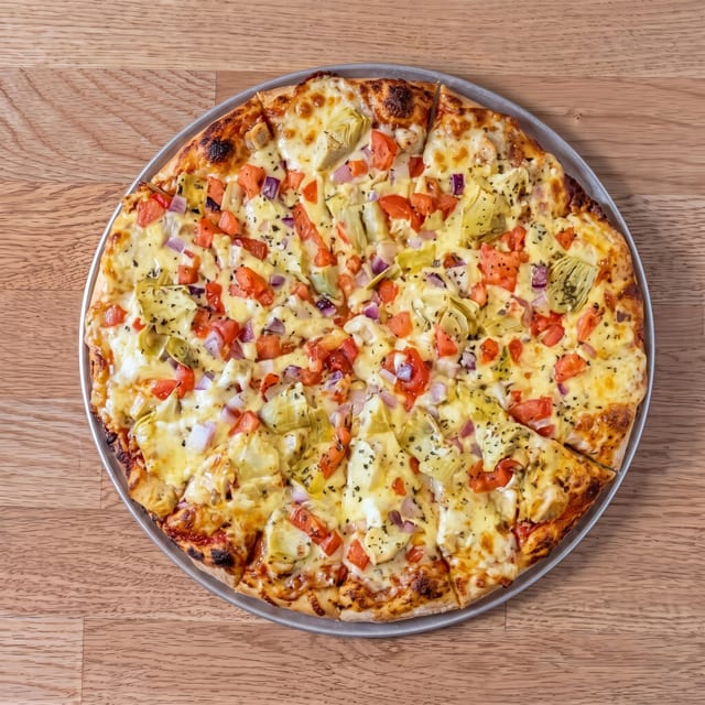 Sicilian Garlic Chicken Pizza.
